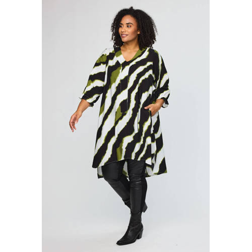 STUDIO tuniek met zebraprint zwart afbeelding
