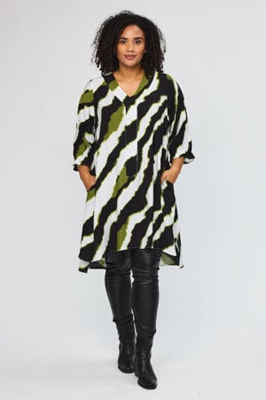 tuniek met zebraprint zwart