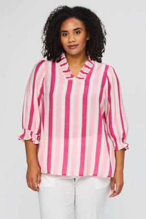 gestreepte top roze