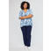 STUDIO gebloemde top blauw