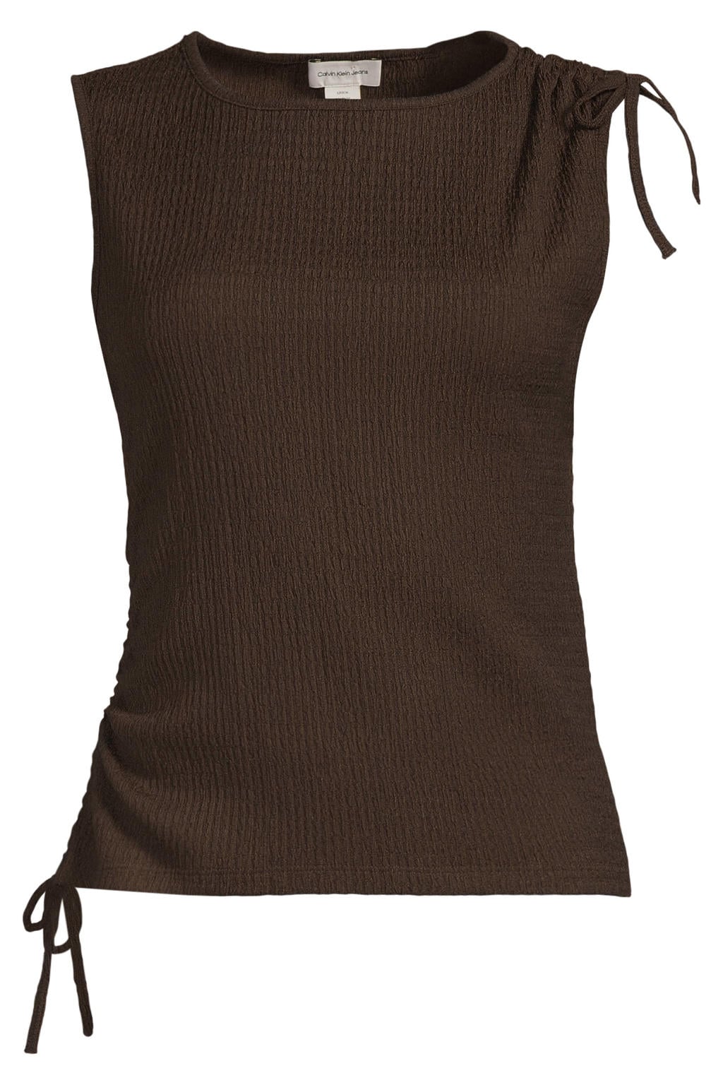 CALVIN KLEIN JEANS mouwloze top - donkerbruin