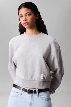 sweater met logo - grijs