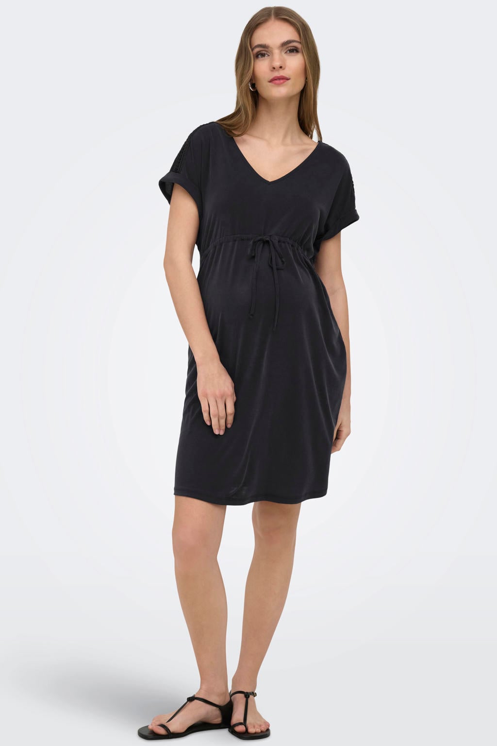 ONLY MATERNITY zwangerschaps midi jurk zwart