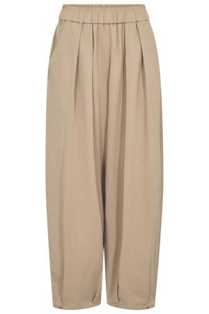 barrel high waist broek camel