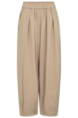 barrel high waist broek camel