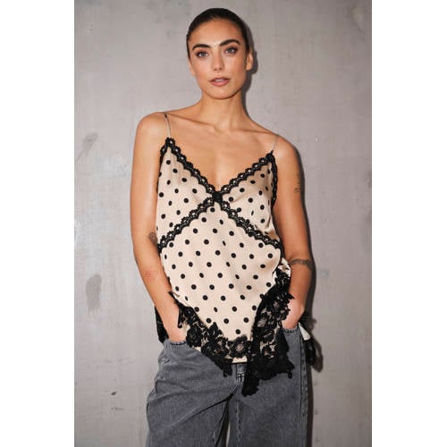 Gossia top met stippen beige afbeelding