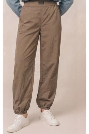 relaxed high waist casual broek bruin