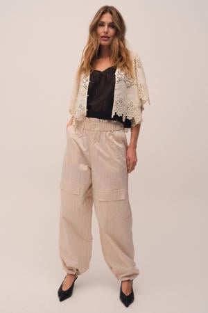 barrel regular waist broek beige