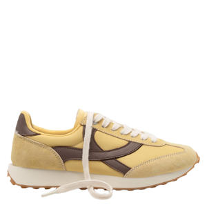 Homerun leren sneakers lichtgeel
