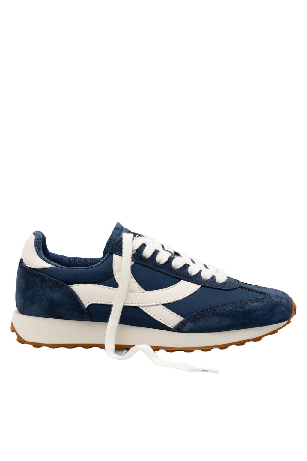 Donkerblauwe dames Boax Homerun leren sneakers met veters