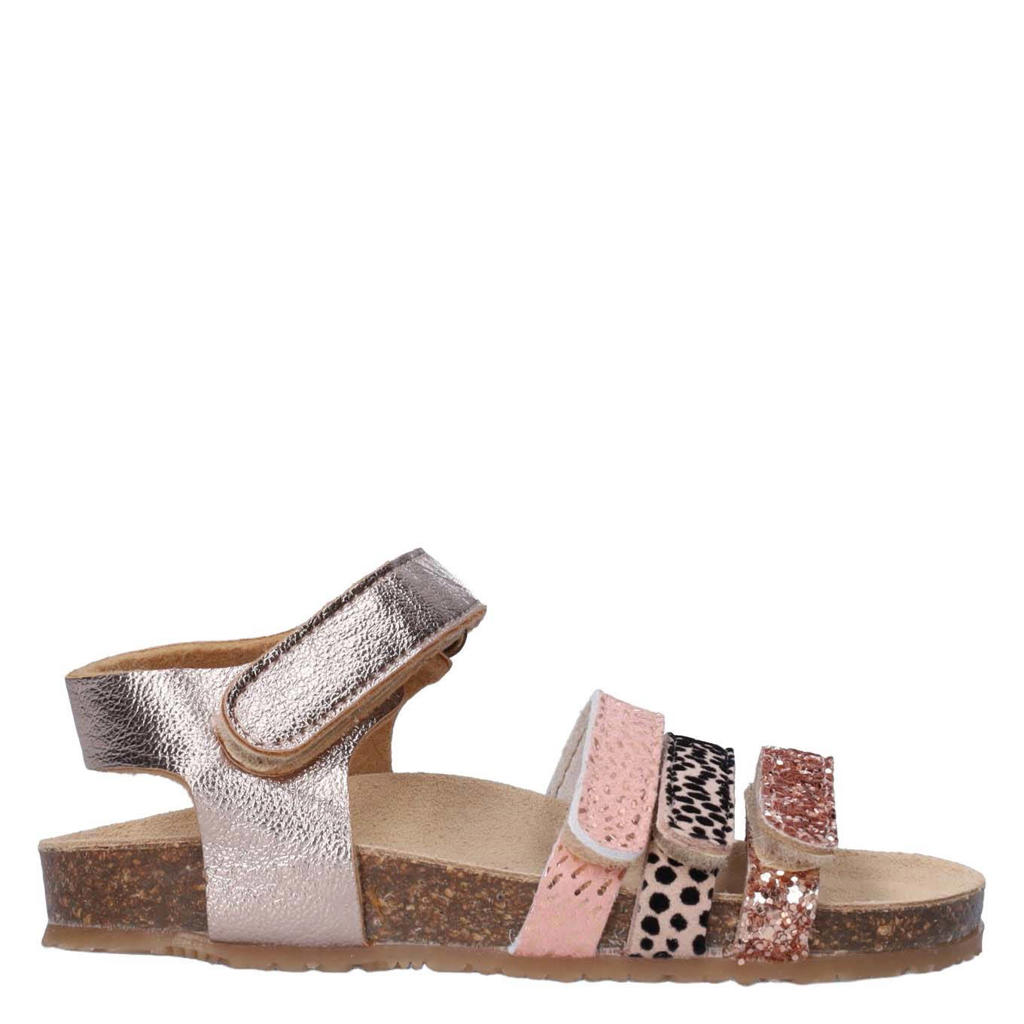 Champagne en roze meisjes Red Code sandalen van imitatieleer met klittenband