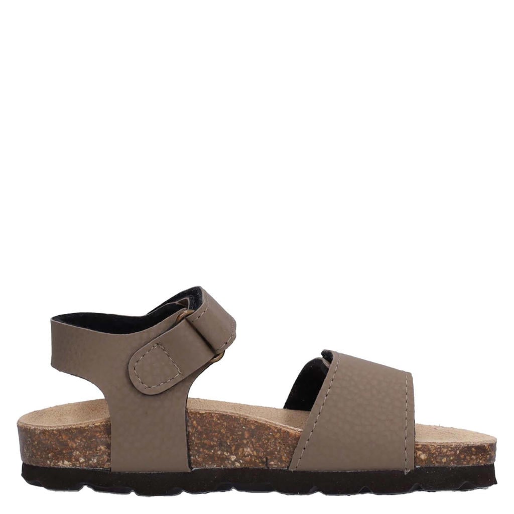 Taupe jongens Red Code sandalen van imitatieleer met klittenband