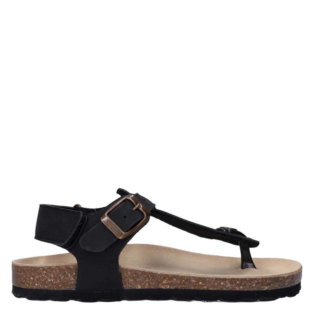 Zwarte jongens Red Code sandalen van imitatieleer met klittenband