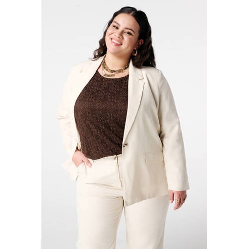 MS Mode regular blazer ecru afbeelding