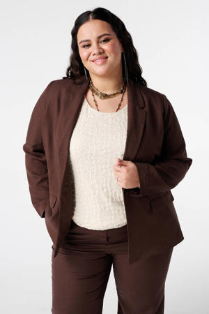 regular blazer donkerbruin