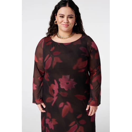 MS Mode gebloemde maxi jurk rood afbeelding