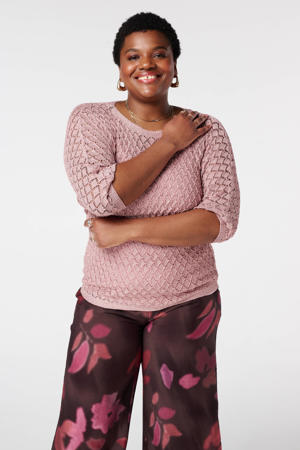 pullover oudroze met lurex