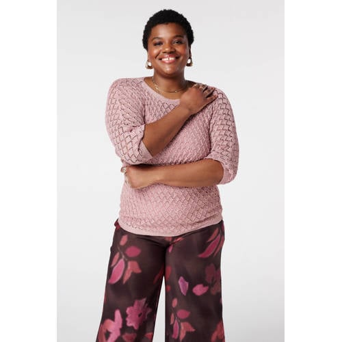 MS Mode pullover oudroze met lurex afbeelding