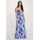 Morgan gebloemde maxi jurk blauw