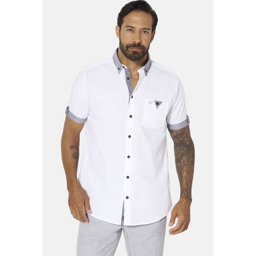 Jan Vanderstorm +FIT Collectie regular casual overhemd Plus Size wit afbeelding
