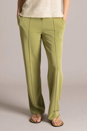 straight regular waist broek groen