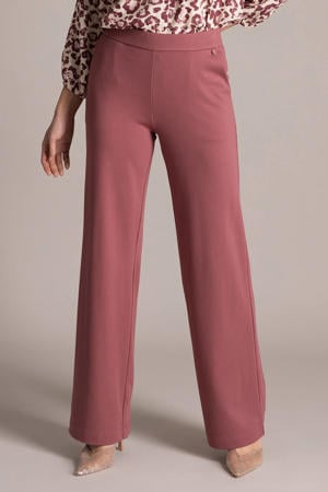 wide leg regular waist broek oudroze