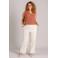 Yest Curve wide leg regular waist broek ecru