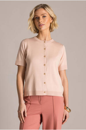 gebreid vest lichtroze