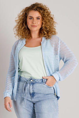 gebreid vest lichtblauw