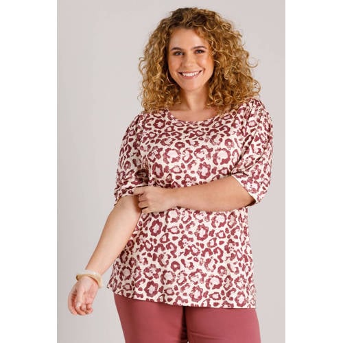 Yest Curve top met panterprint ecru afbeelding