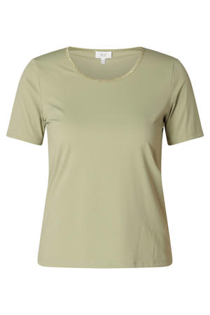 travelstof top lichtgroen met lurex