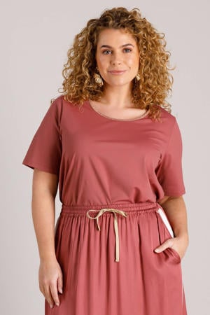 travelstof top oudroze met lurex