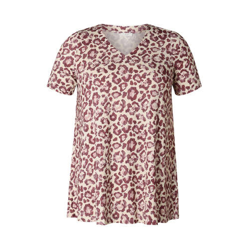 Yest Curve top met panterprint ecru afbeelding