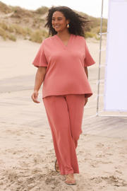 thumbnail: Yest Curve regular high waist broek roze