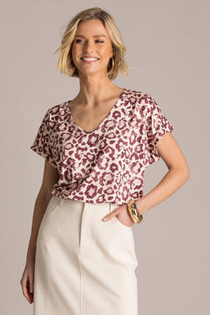 top met panterprint ecru