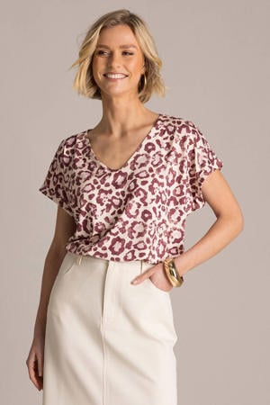 top met panterprint ecru