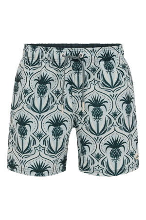zwemshort met print mintgroen/donkergroen