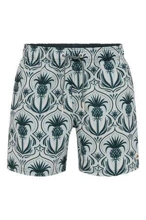 zwemshort met print mintgroen/donkergroen