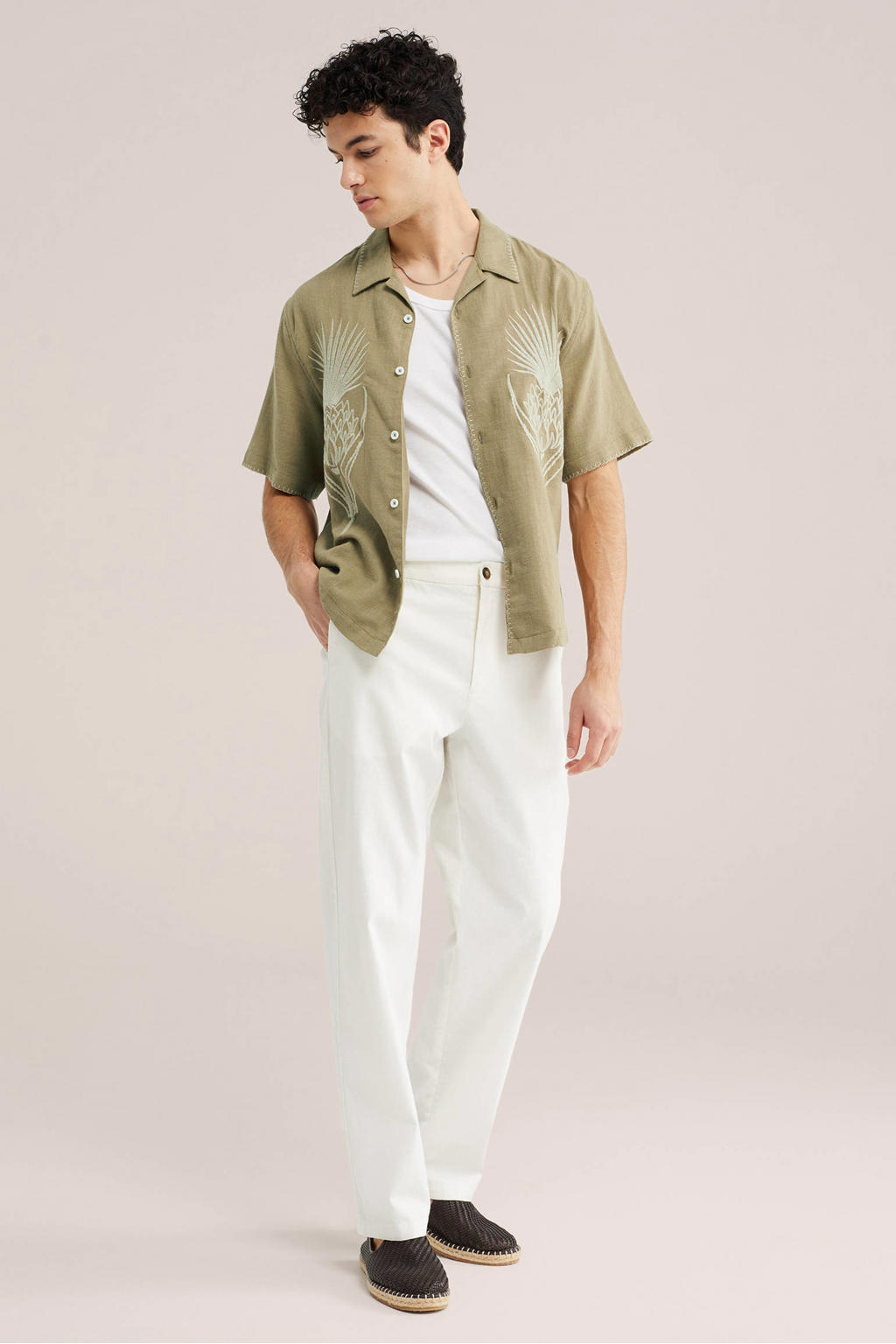 WE Fashion relaxed casual overhemd groen