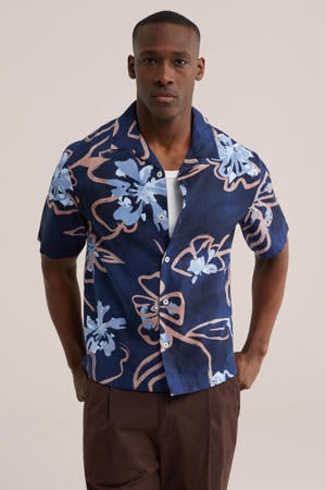 regular casual overhemd donkerblauw
