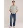 WE Fashion relaxed gestreept casual overhemd ecru
