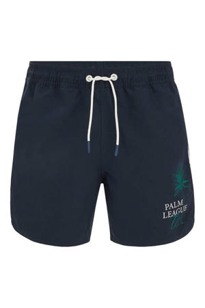 zwemshort met print donkerblauw