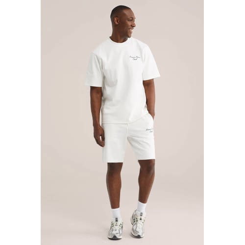 WE Fashion oversized T-shirt met backprint ecru afbeelding