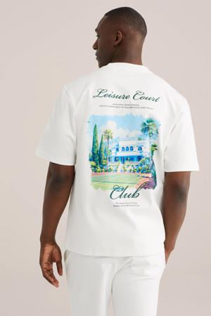 oversized T-shirt met backprint ecru