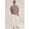WE Fashion relaxed fit gestreepte polo - donkerrood