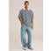 WE Fashion relaxed fit gestreepte polo - donkerblauw