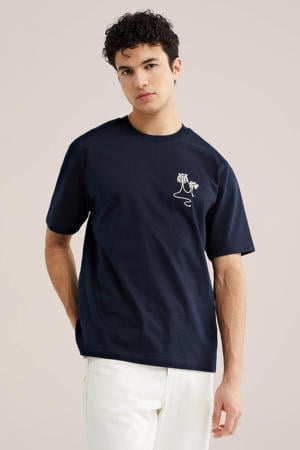 relaxed T-shirt donkerblauw