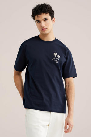 relaxed T-shirt donkerblauw