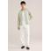 WE Fashion regular casual overhemd met linnen lichtgroen