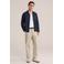 WE Fashion regular casual overhemd met linnen donkerblauw